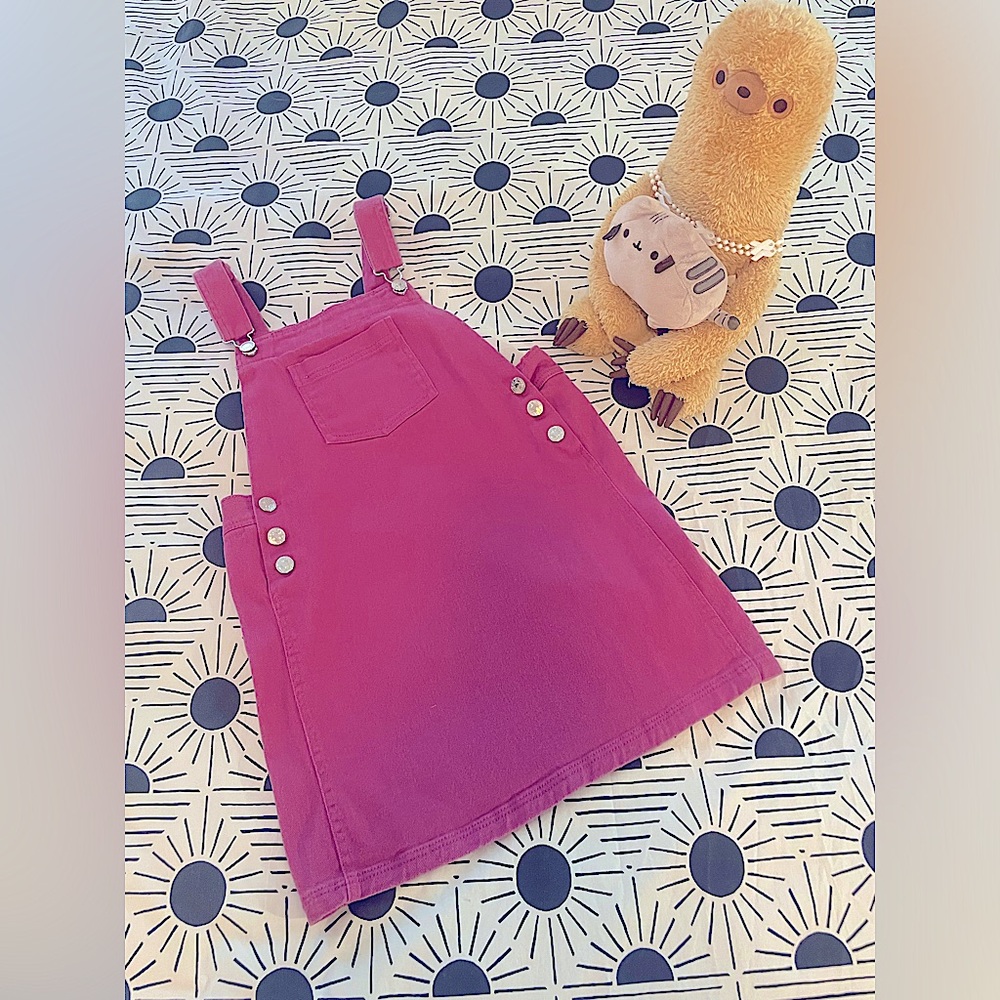 Adorable Girl’s Mauve Denim Overall Mini Dress (Sz. 11-12)